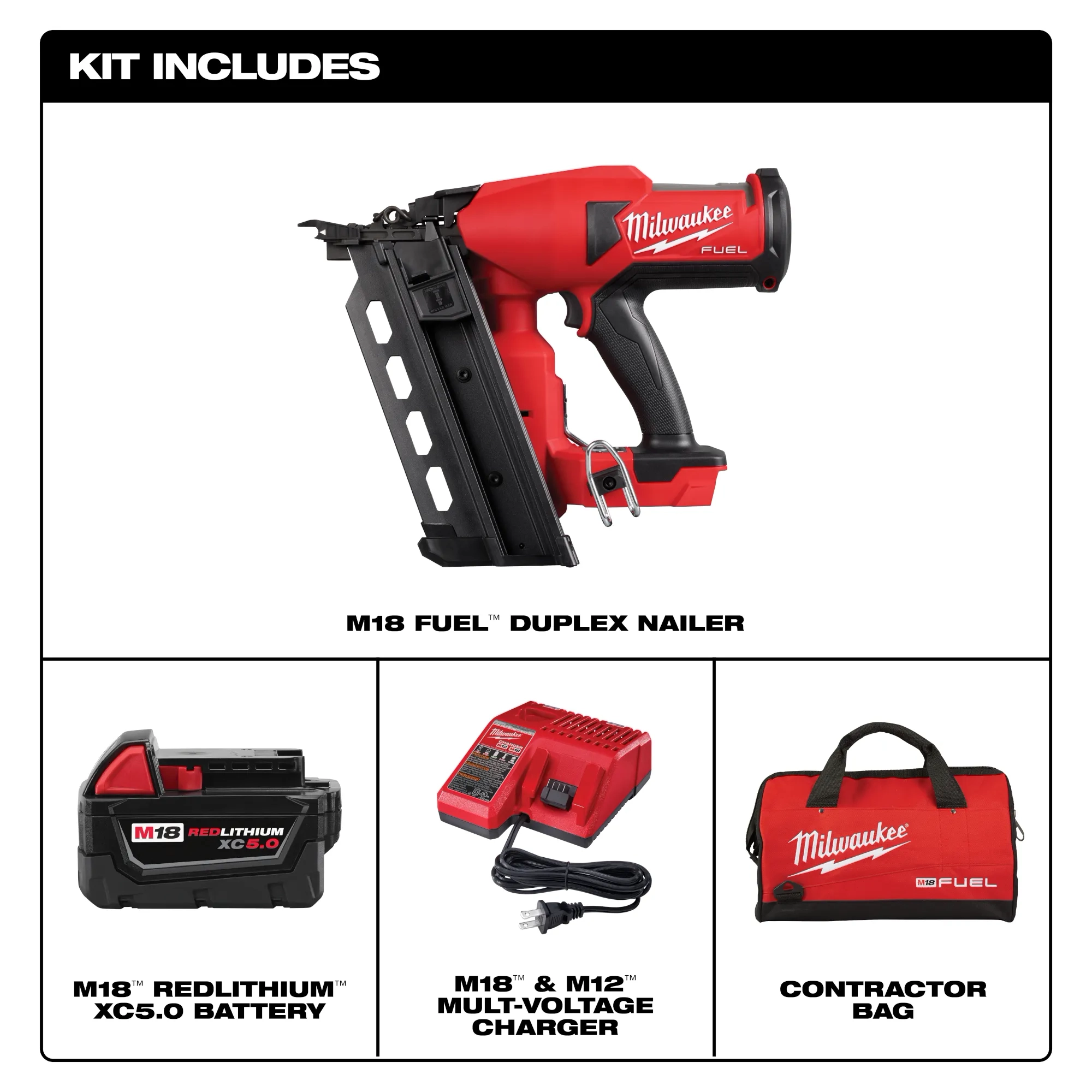 Kit de clavadora dúplex M18 FUEL 2844-21 Milwaukee - Imagen 2