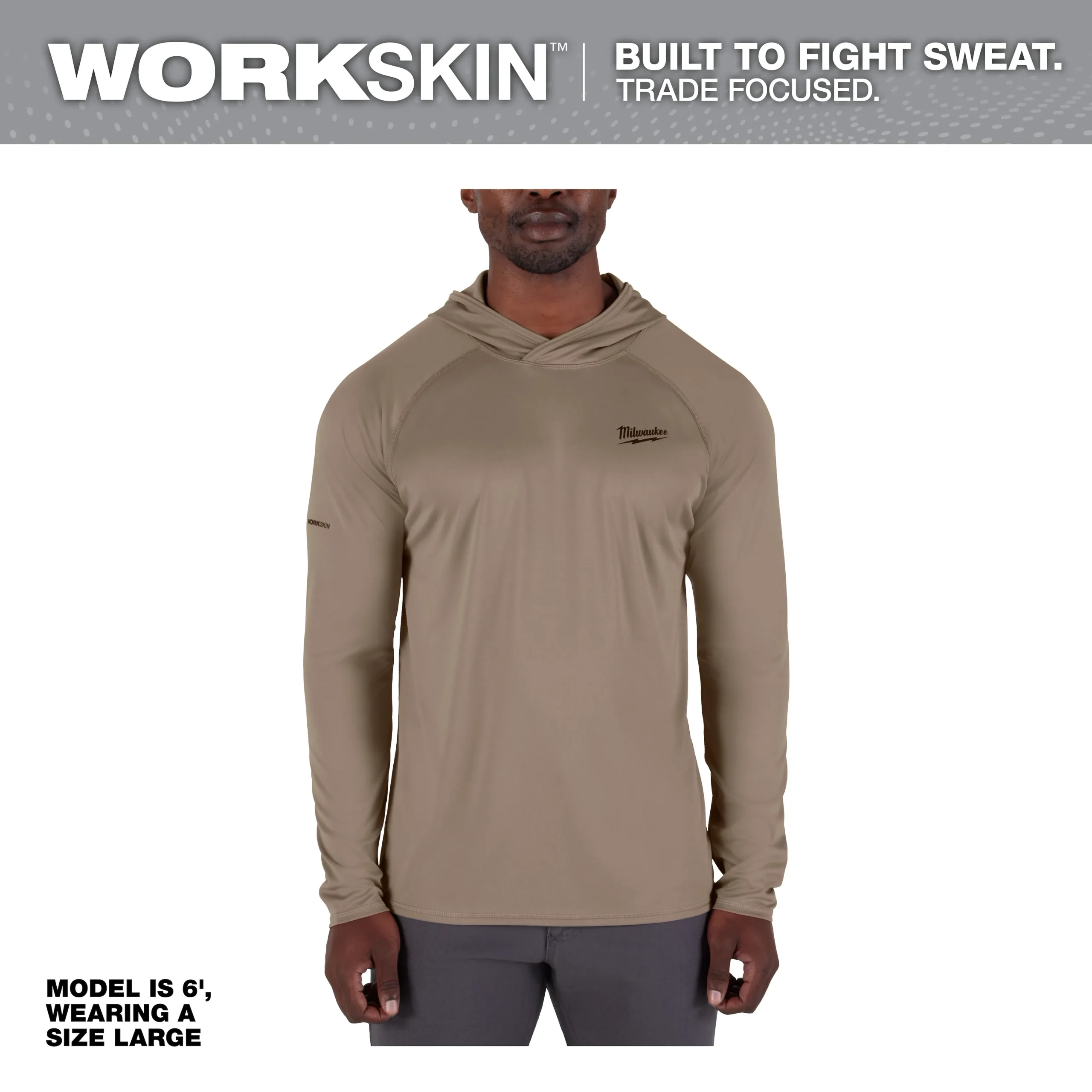 Camisa de sol con capucha WORKSKIN - Marron Talla M Milwaukee M550N-M - Imagen 2