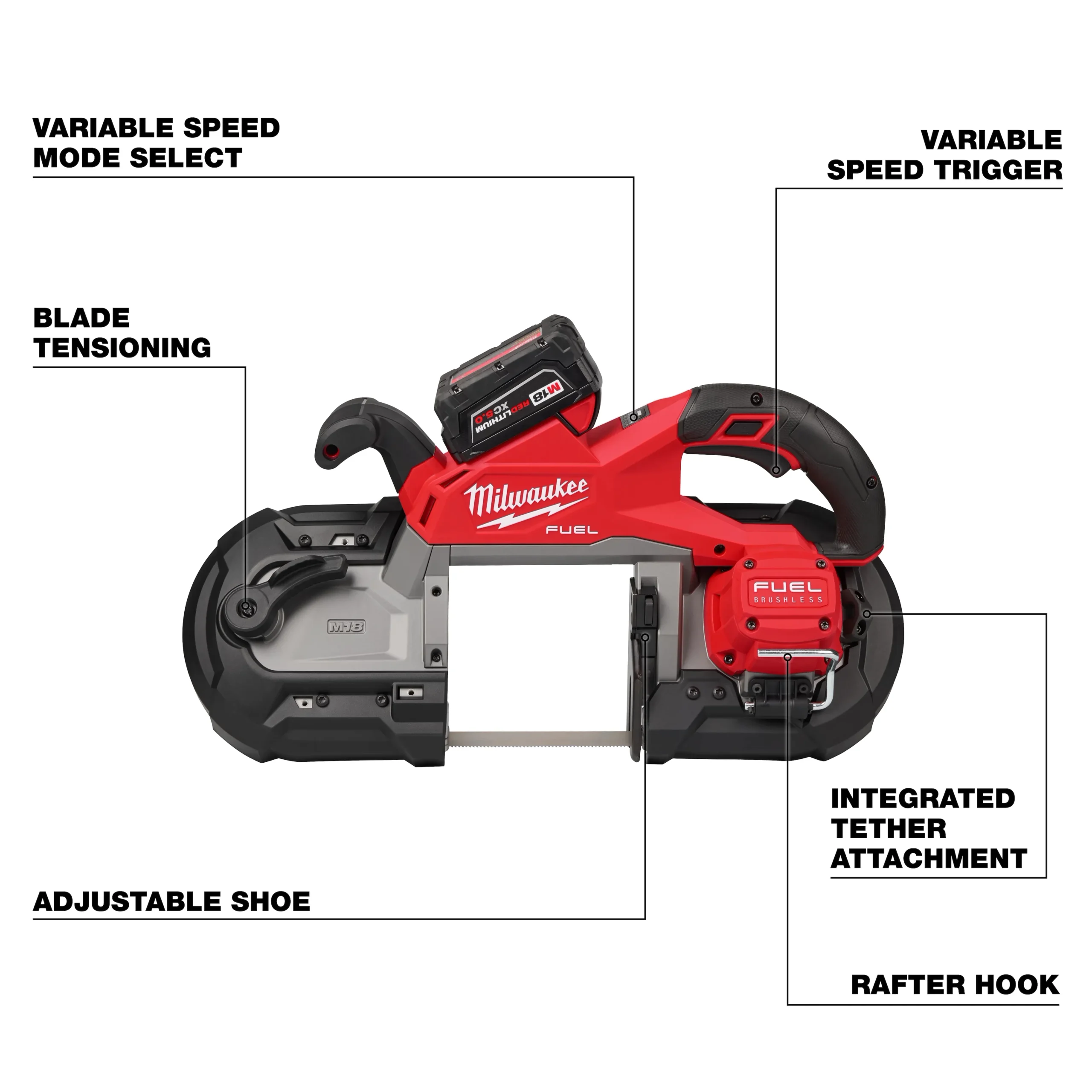 Kit sierra de cinta-corte profundo M18 Fuel Milwaukee 2929-22 - Imagen 4