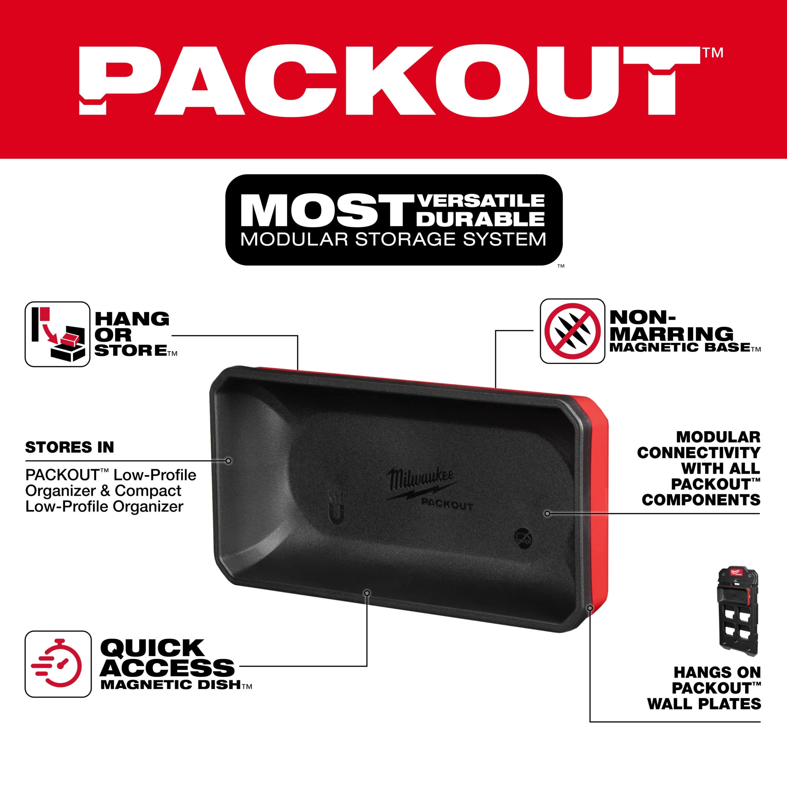 Contenedor magnético grande PACKOUT Milwaukee 48-22-8071 - Imagen 3