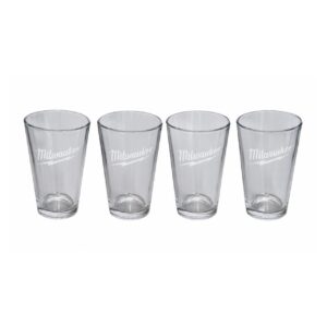 Juego de 4 vasos de vidrio grabados Milwaukee MK-55574