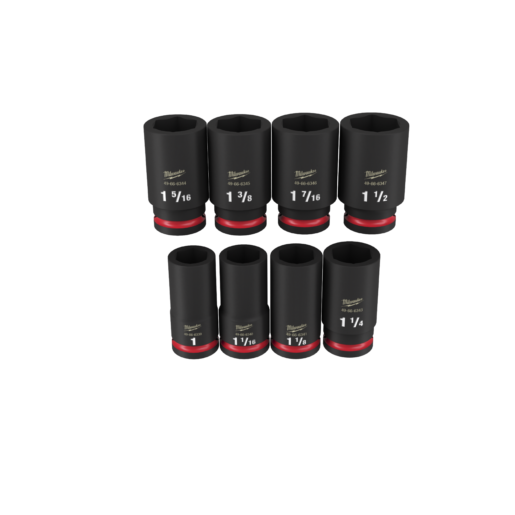 Juego de 8 dados de impacto de 3/4" SAE Milwaukee 49-66-7018 - Imagen 2