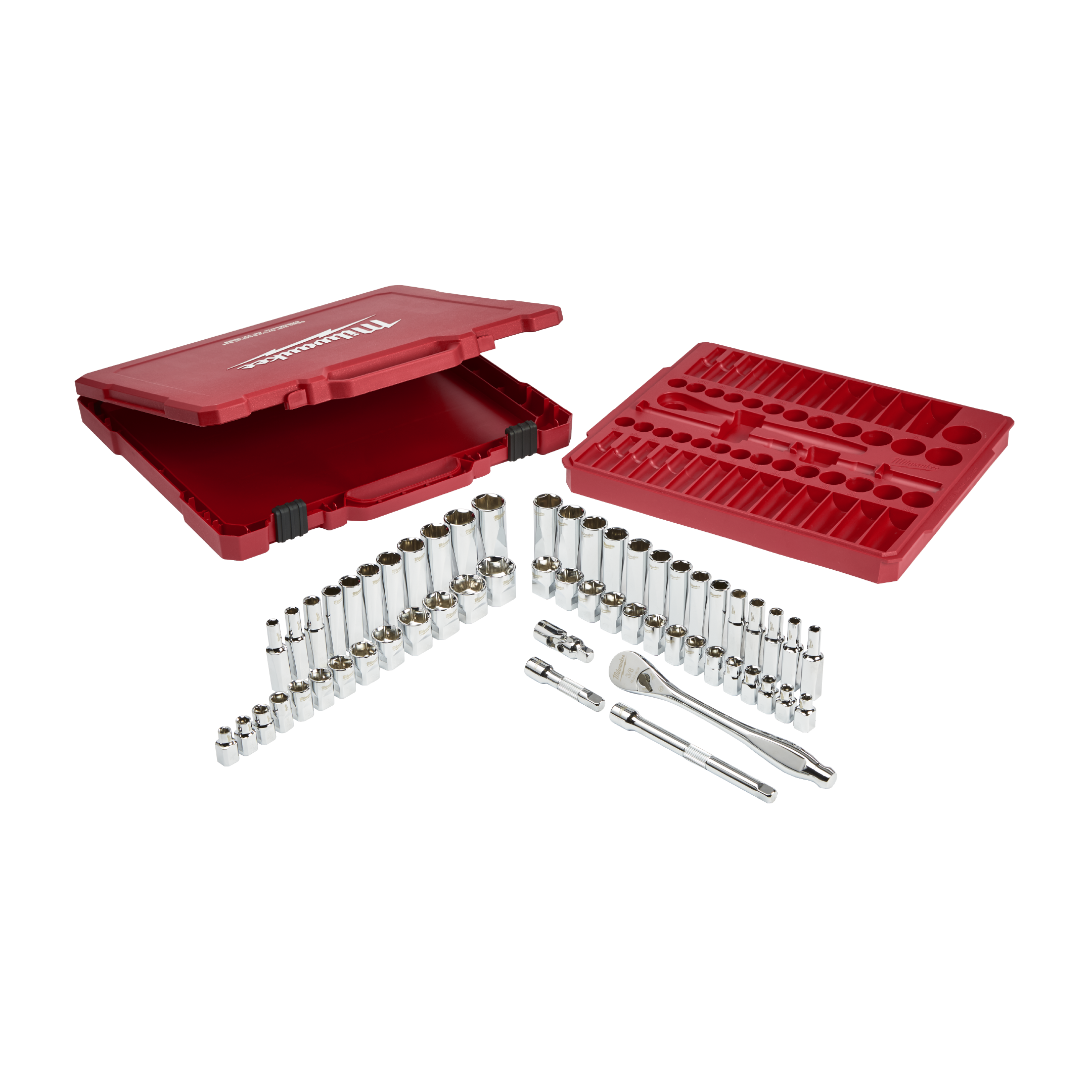 Juego de dados metricos y pulgada 56pz 3/8 Milwaukee 48-22-9008 - Imagen 4